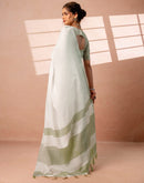 White Linen Woven Border Saree