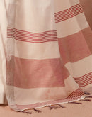 White Linen Woven Border Saree