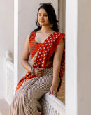 Beige Cotton Printed Saree