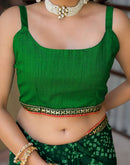 Green Chiffon Bandhani Printed Saree