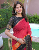 Pink Linen Bandhani Printed Printed Saree