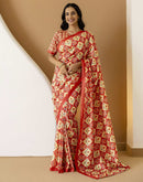 Ready To Wear Multicoloured Silk Printed Saree