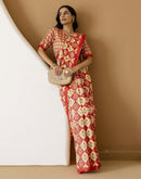 Ready To Wear Multicoloured Silk Printed Saree