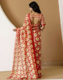 Ready To Wear Multicoloured Silk Printed Saree