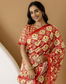 Ready To Wear Multicoloured Silk Printed Saree