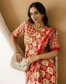 Ready To Wear Multicoloured Silk Printed Saree