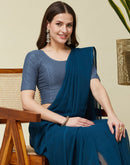Dark Grey Cotton Lycra Dyed Self Woven Blouse