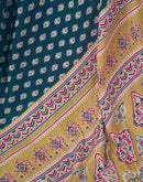 Ready To Wear Rama Blue Cotton Printed Saree