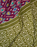 Ready To Wear Wine Cotton Printed Saree