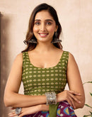 Ready To Wear Wine Cotton Printed Saree