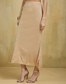 Beige Lycra Plain Elastic Waist Shapewear