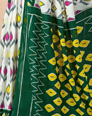 Ready To Wear Off White Cotton Ikkat Printed Saree