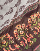 Ready To Wear Off White Chanderi Cotton Printed Saree