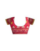 Ready To Wear Pink Linen Printed Saree