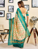 Ready To Wear Beige Silk Printed Saree