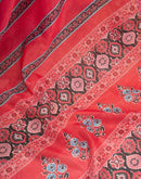 Ready To Wear Red Linen Printed Saree