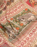 Ready To Wear Beige Linen Printed Saree