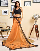 Ready To Wear Light Orange Linen Printed Saree