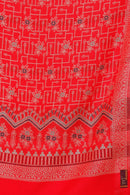 KRITI Geometric Design Woollen Red Color Stole For Girl