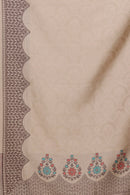 KRITI Paisley Designer Woollen Beige Colour Stole For Girl