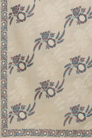 KRITI  Floral Pattern Woollen  Beige Color Stole For Girl