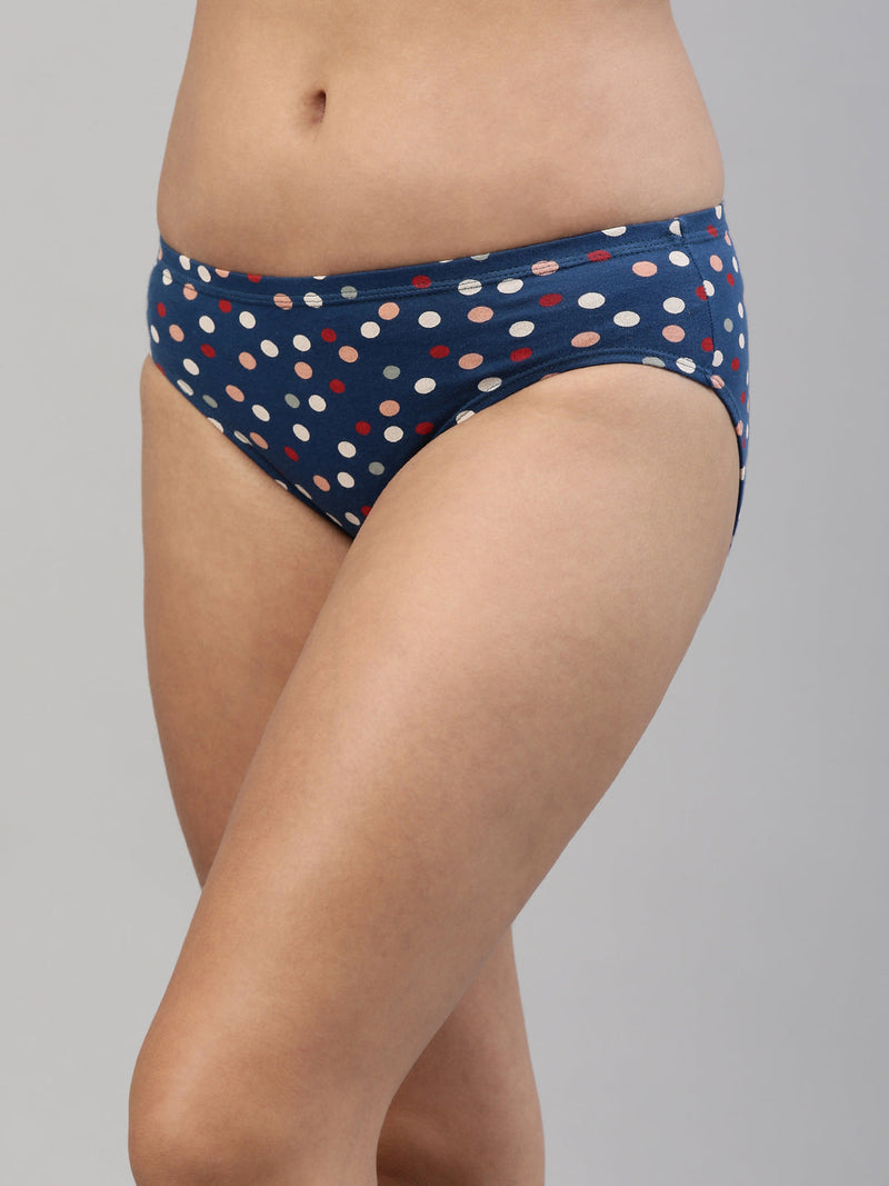Amelie 102 Printed Cotton Hipster Panty for Women - Assorted Colours AS04