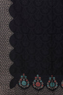 KRITI Paisley Designer Woollen Black Colour Stole For Girl