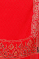 KRITI Traditional Paisley Border Woollen Red Color Stole