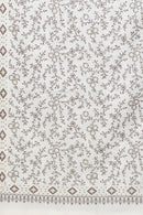 KRITI Floral Pattern Woollen White Color Stole For Girl