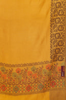 KRITI  Floral Border Woollen Yellow Color Stole For Girl