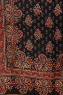 KRITI Kashmiri Design Woollen Black Color Stole For Girl