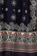 KRITI Floral Border Woollen Black Color Shawl For Women