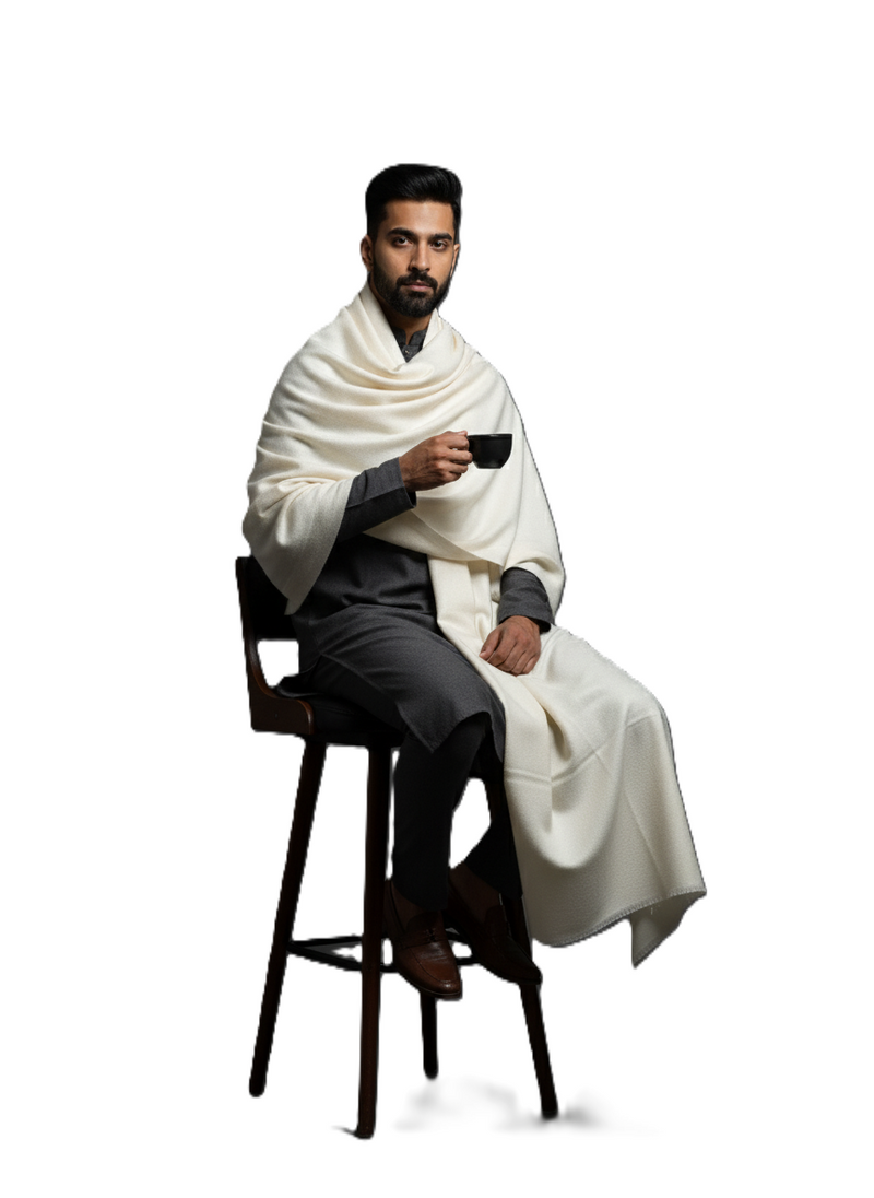 KRITI Woolen Plain Lohi Cream Color For Male