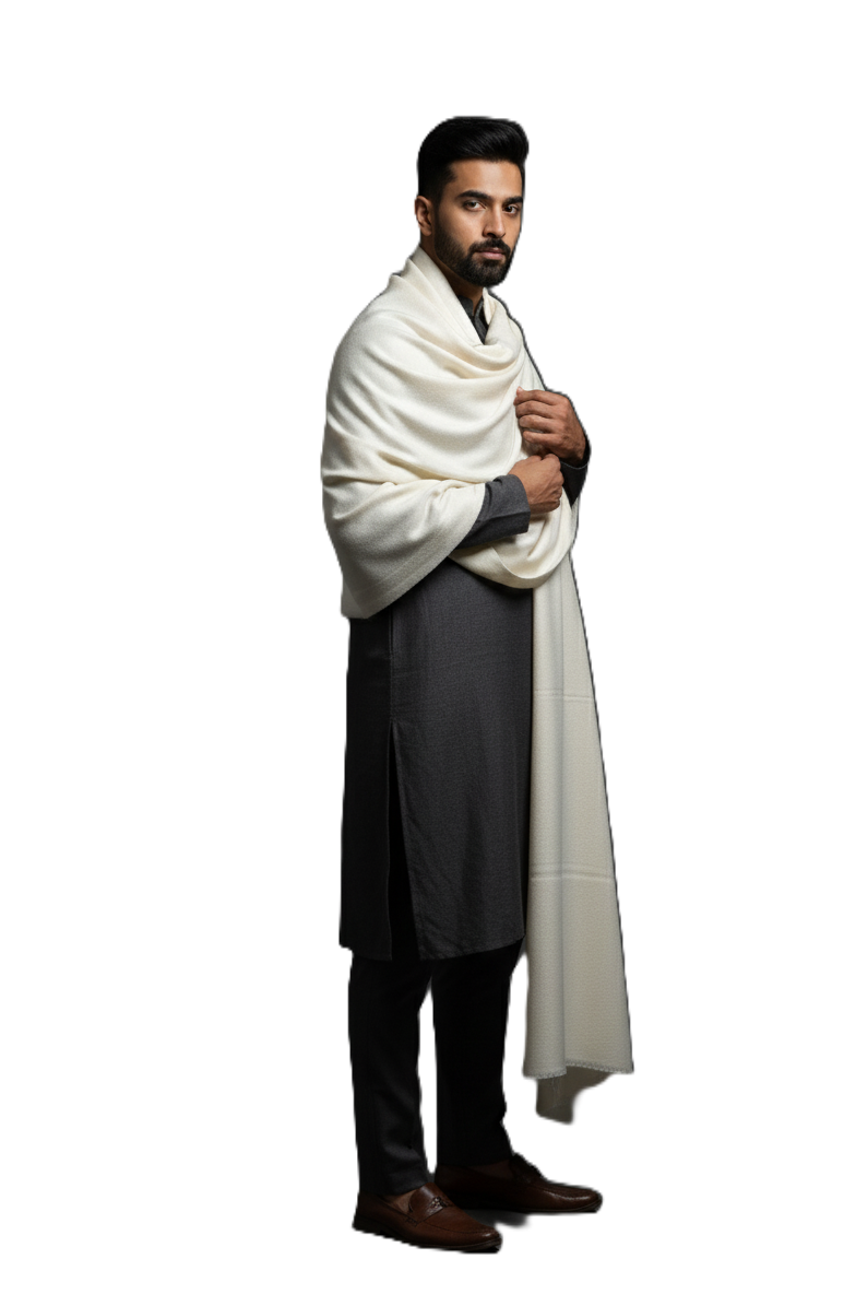 KRITI Woolen Plain Lohi Cream Color For Male