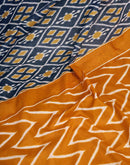 Ready To Wear Blue Cotton Printed Saree