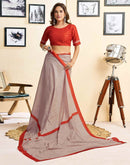Ready To Wear Beige Cotton Printed Saree With Pocket