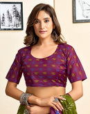 Ready To Wear Green Cotton Ikkat Printed Saree
