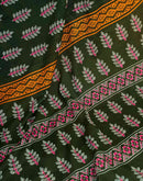 Ready To Wear Green Cotton Printed Saree