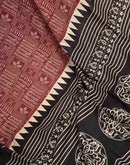 Ready To Wear Brown Cotton Printed Saree