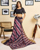 Ready To Wear Dusty Purple Linen Printed Saree