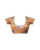 Ready To Wear Beige Silk Printed Saree