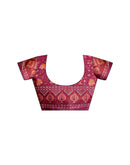 Ready To Wear Dusty Wine Linen Printed Saree