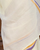 Ready To Wear Off White Linen Printed Saree