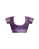 Ready To Wear Violet Cotton Printed Saree