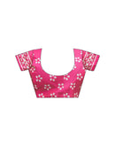 Ready To Wear Pink Silk Printed Saree