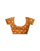 Ready To Wear Dusty Orange Linen Printed Saree