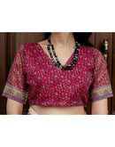 Ready To Wear Beige Linen Printed Saree
