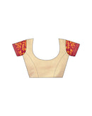 Ready To Wear Light Peach Linen Printed Saree