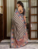 Ready To Wear Beige Cotton Printed Saree