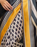 Ready To Wear Beige Silk Printed Saree